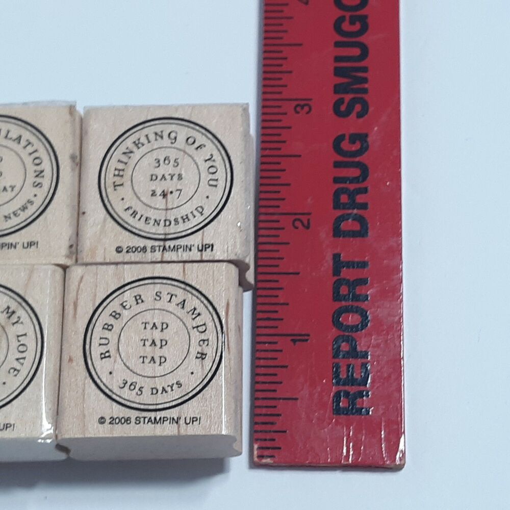 Stampin Up Riveting Words Greetings Rubber Stamps 2006 Thank You Birthday - Picture 4 of 4